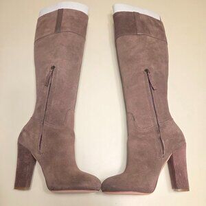 Joan & David Suede Taupe Tall Boots